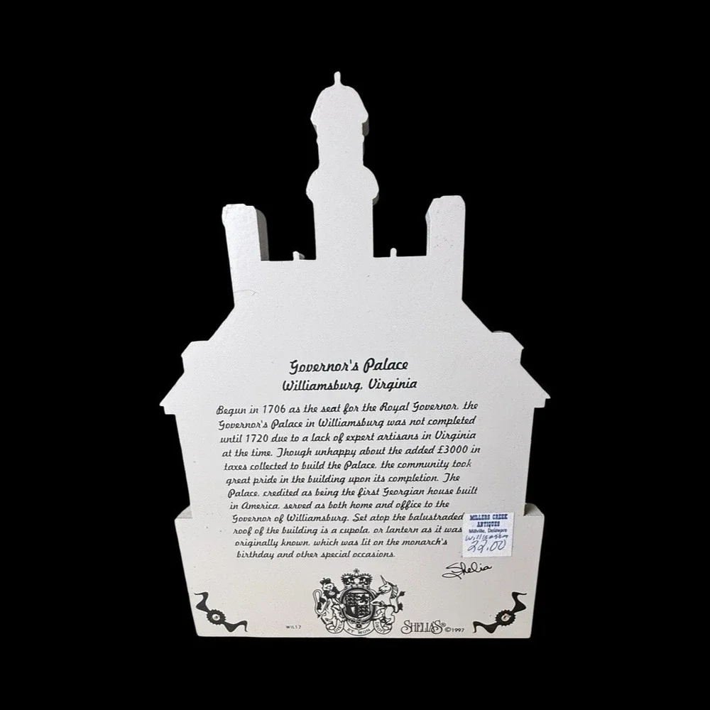 Governor's‎ Palace Williamsburg, Virginia Shelia's Shelf Sitter 1997